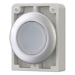 Signaaldrukknop 30mm vlak wit terugverend