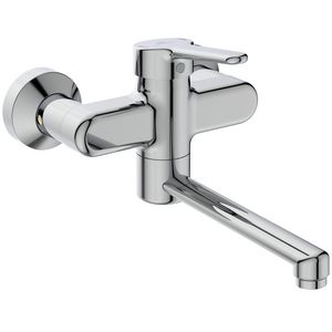 Ceraplus 2 wandmengkraan chroom draaibare uitloop 200mm incl. afsluitbare s-koppeling