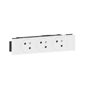 Contactdoos Link 3x2P+A vlak soluclip 6 m wit Mosaic