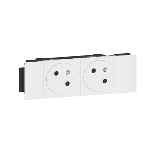 Contactdoos Link 2x2P+A vlak soluclip 4 m wit Mosaic