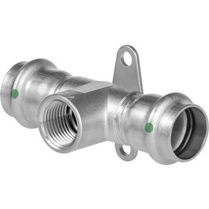 Muurplaat-T-Stuk 15x1/2x15 RVS/blank