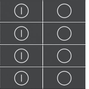 Afdekking KNX taster 8-v aan/uit A.x/C.x nachtzwart mat