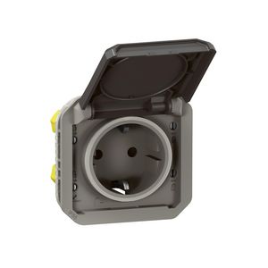 Wandcontactdoos RA steekklem mechanisme antraciet Plexo