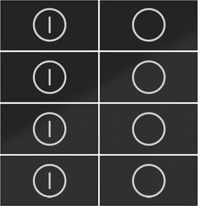 Afdekking KNX taster 8-v aan/uit A.x/C.x nachtzwart glanzend