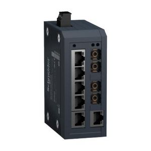 Unmanaged Switch 6 ports copper + 2 ports fiber opti Modicon