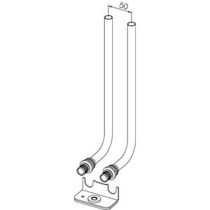 Set L-aansluitgarnituren RAUTITAN SX 20mm lengte 250mm VVE=5