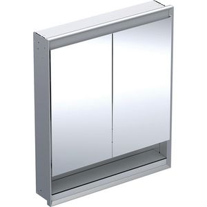 Inbouw spiegelkast 2 deuren 75x90cm ComfortLight Aluminium ONE excl. ruwbouwbox
