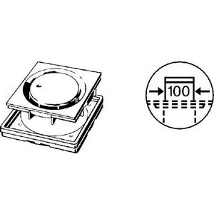Rooster 100x100 kunststof/verchroomd