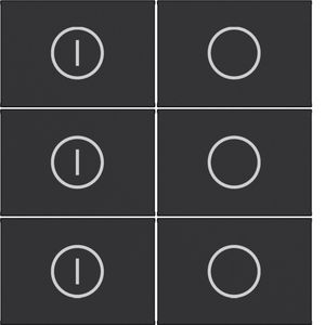 Afdekking KNX taster 6-v aan/uit A.x/C.x nachtzwart mat