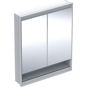 Inbouw spiegelkast met nis 2 deuren 75x90cm ComfortLight wit ONE excl. ruwbouwbox