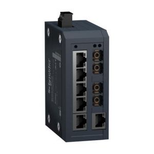 Unmanaged Switch 6 ports copper + 2 ports fiber opti Modicon
