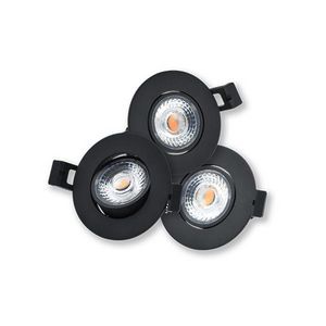 Spot camini 3x8W Ø82mm 2.700K zwart dimbaar incl. driver