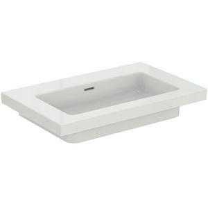 Vanity Wastafel 810x510x150mm z. kraangat m. overl gl wit extra