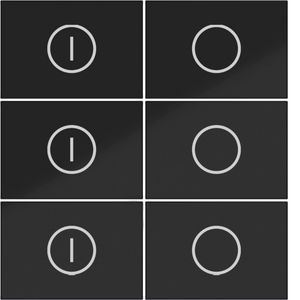 Afdekking KNX taster 6-v aan/uit A.x/C.x nachtzwart glanzend