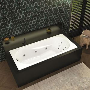 Whirlpool Lazy Rihopool 170x75cm systeem FLOW links hoogglans wit