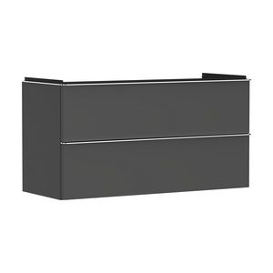Onderkast mat grijs diamant 1180x475mm 2x la tbv wastafel greepkleur chroom Xelu Q 54036000
