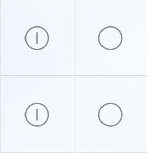 Afdekking KNX taster 4-v aan/uit A.x/C.x lichtwit glanzend