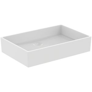 OpbouwWastafel 600x400x125mm z. kraangat z. overloop silk white extra
