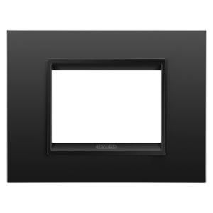 LUX PLATE-IN METAL-3 MODULES-MONOCHROME SATIN BLACK-