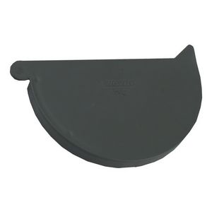 PVC mastgoot (5") eindkap links grijs