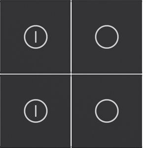 Afdekking KNX taster 4-v aan/uit A.x/C.x nachtzwart mat