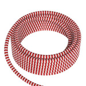 Lengte a 1,5m. Textielsnoer 2C 2x0,75mm² rood/wit