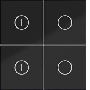 Afdekking KNX taster 4-v aan/uit A.x/C.x nachtzwart glanzend