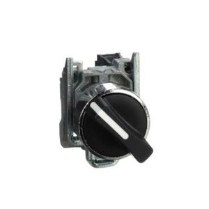 Keuzeschakelaar 2 standen Ø22mm 600V 1NO Zwart