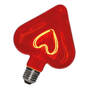 LED-lamp Heart Filament E27 DIM 5W 150lm 2000K rood