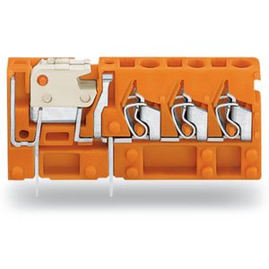 Rijgbare 3-draads printklem met mes 2,5mm² oranje VVE=100
