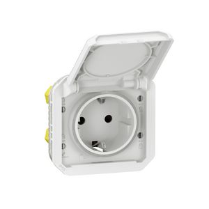Wandcontactdoos steek mechanisme wit Plexo