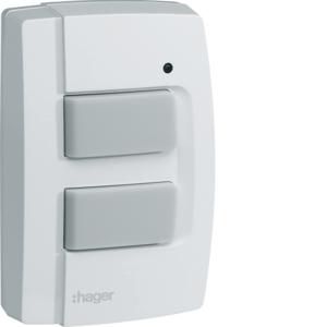 Drukschakelaar KNX-RF IP55 2-voudig batterijvoeding wit