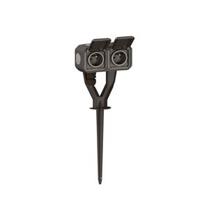 Tuinpaal Wandcontactdoos 2-voudig Penaardegrijs Plexo