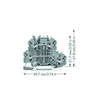 2-etageklem Rijg-/rijgklem L/L grijs 2002-2201 VVE=50
