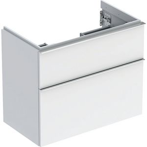 iCon wastafel onderkast compact twee laden 75cm wit/chroom