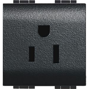 Wandcontactdoos 2P+A USA 15A zwart 2m Living Light VVE=10