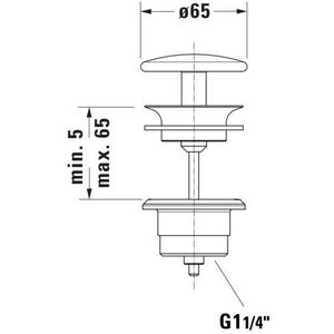 Afvoerventiel Wit Zijdemat 65x65x127mm 0050783200
