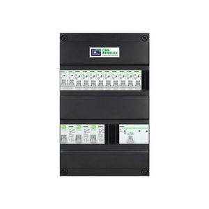 Groepenkast 3-fase hoofdschakelaar 4-pol 40A / 3x aardlek  9 groepen + keukengroep NOARK