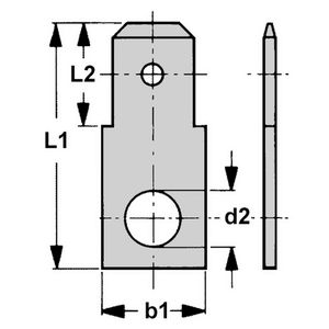 Kist a 100st. Vlakstekerhuls tab 6,3x0,8 boutgat M4 H=180gr.
