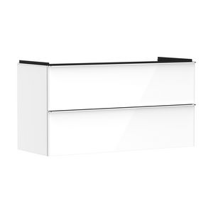 Onderkast wit hoogglans 1180x475mm 2x la tbv wastafel greepkleur chroom Xelu Q 54035000