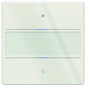 KNX tastsensor Glas, met 2 toetsen en 2 status LEDs, temp.