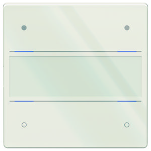 KNX tastsensor Glas, met 4 toetsen en 4 status LEDs, temp.