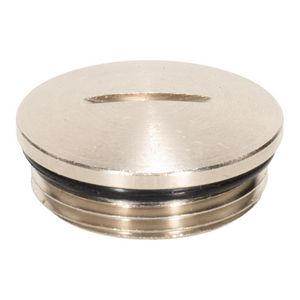 Blindstop M12x1,5 messing vernikkeld