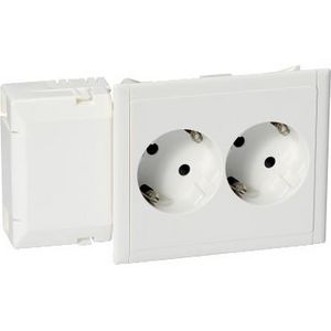 CYB-PS Contactdoos contactdoos 2-voudig RA Frontmontage 110mm RAL9010