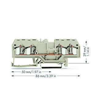 4-draads rijgklem 4mm² Ex e II li.grijs 281-994 VVE=50