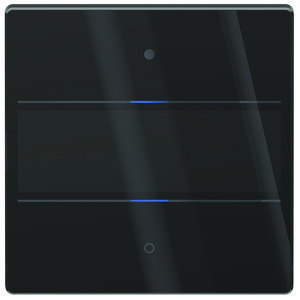 KNX tastsensor Glas, met 2 toetsen en 2 status LEDs, temp.