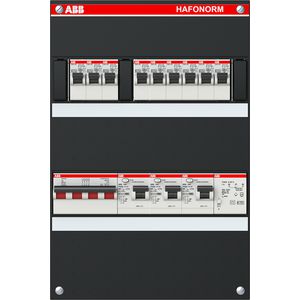Groepenkast 9 groepen achter 3x 30mA+T+HS 3-fase binnenwerk+deksel