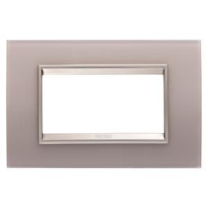LUX PLAAT-VAN GLAS-4 MODULE-PARELGRIJS-BINNENFRAME M