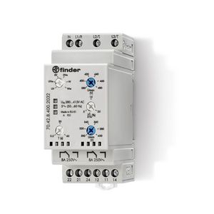 Meet- en bewakingsrelais 3 fasen 2 wisselcont. 8A 400V AC