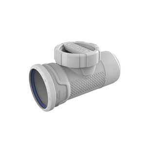 Ontstoppingsstuk PP AS+ geluidsarm lichtgrijs 110mm mof x spie